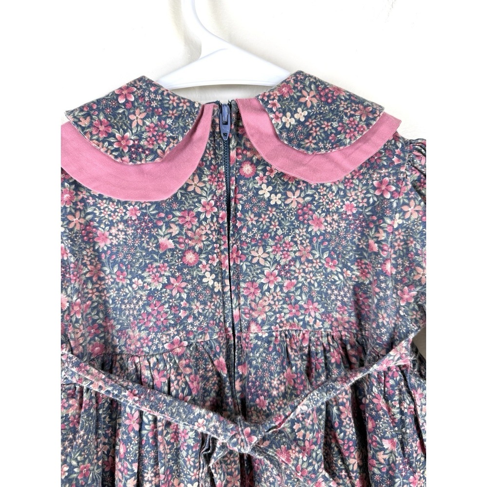 Vintage Simi Toddler Girls Dress Size 2T Peter Pan Collar Ditzy Floral Lined - Picture 5 of 9